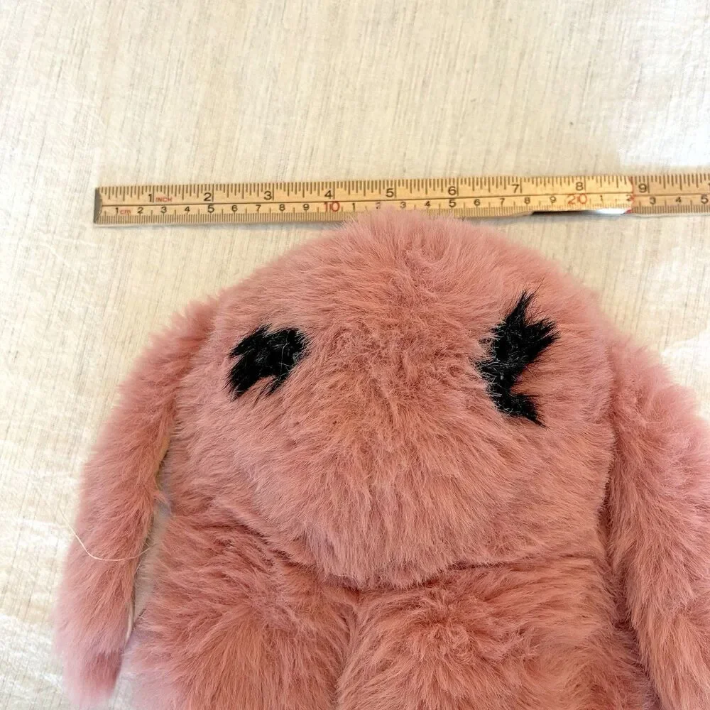 Pink Plush Easter Bunny Rabbit Purse Bag Stuffed Animal Toy Crossbody Accessory